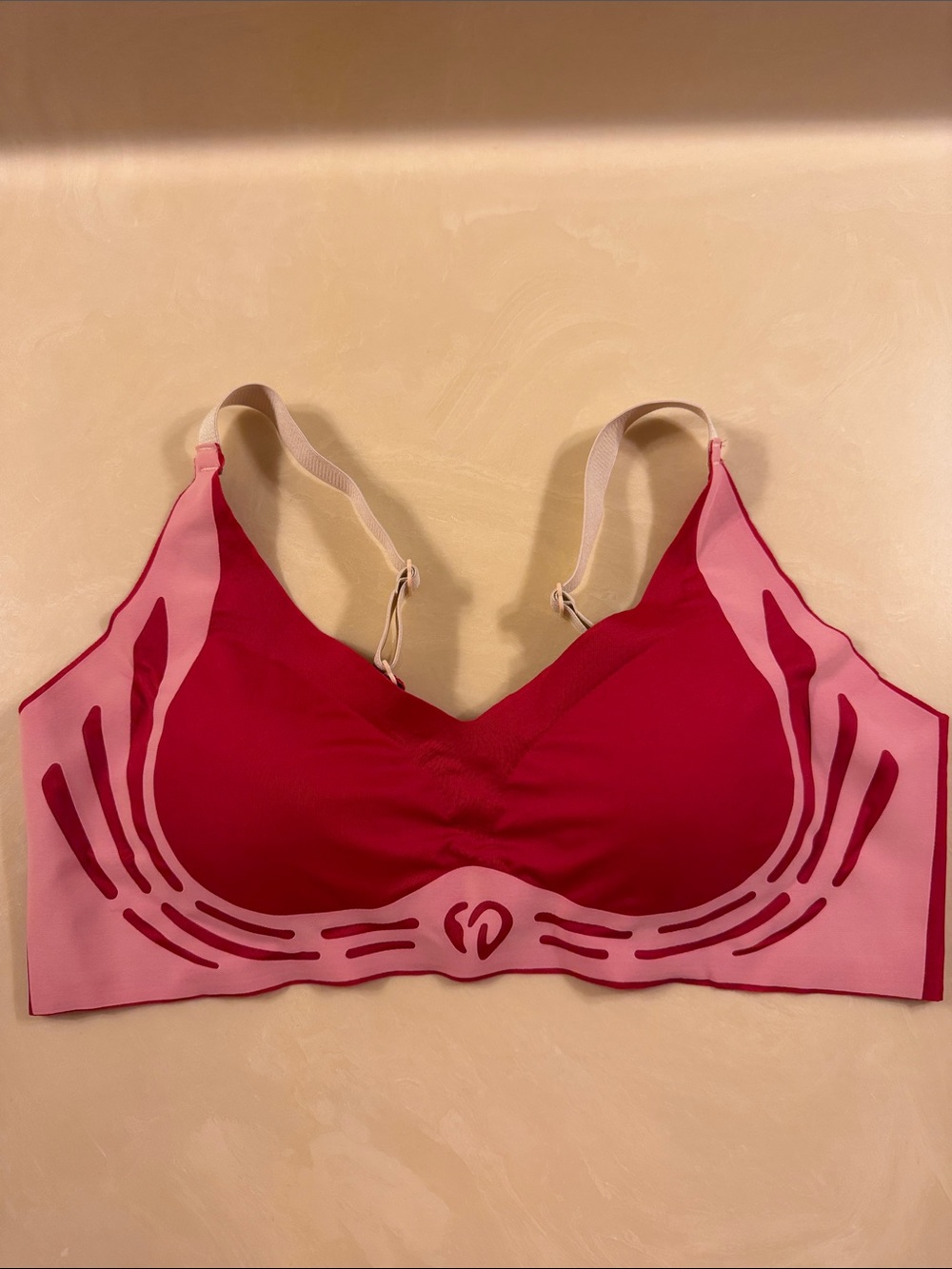 Seamless Pink & red Wireless Bralette - Women Intimates